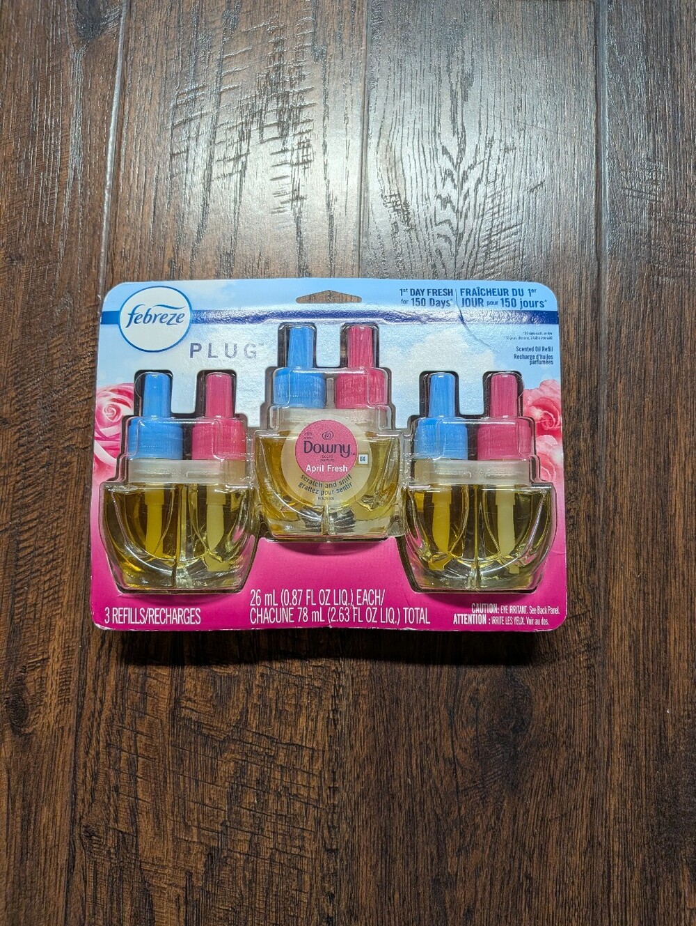 Febreze Plug Refill 3-Pack Downy April Fresh Scent 78 mL (2.63 fl oz)